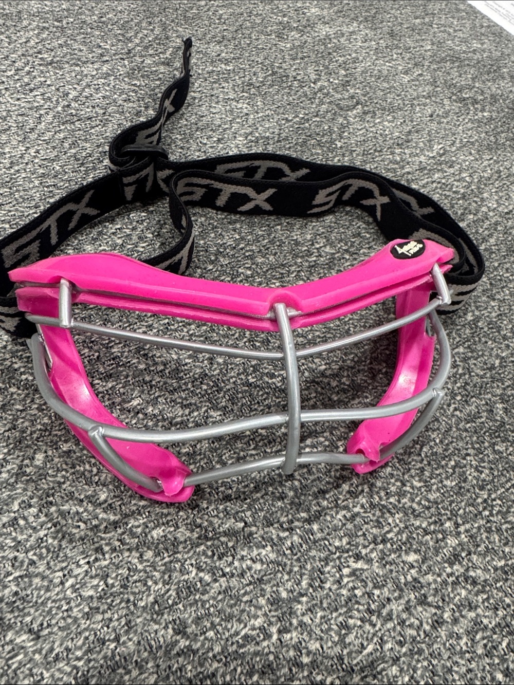 STX Pink Lacrosse/Field Hockey Face Guard with Black STX Strap